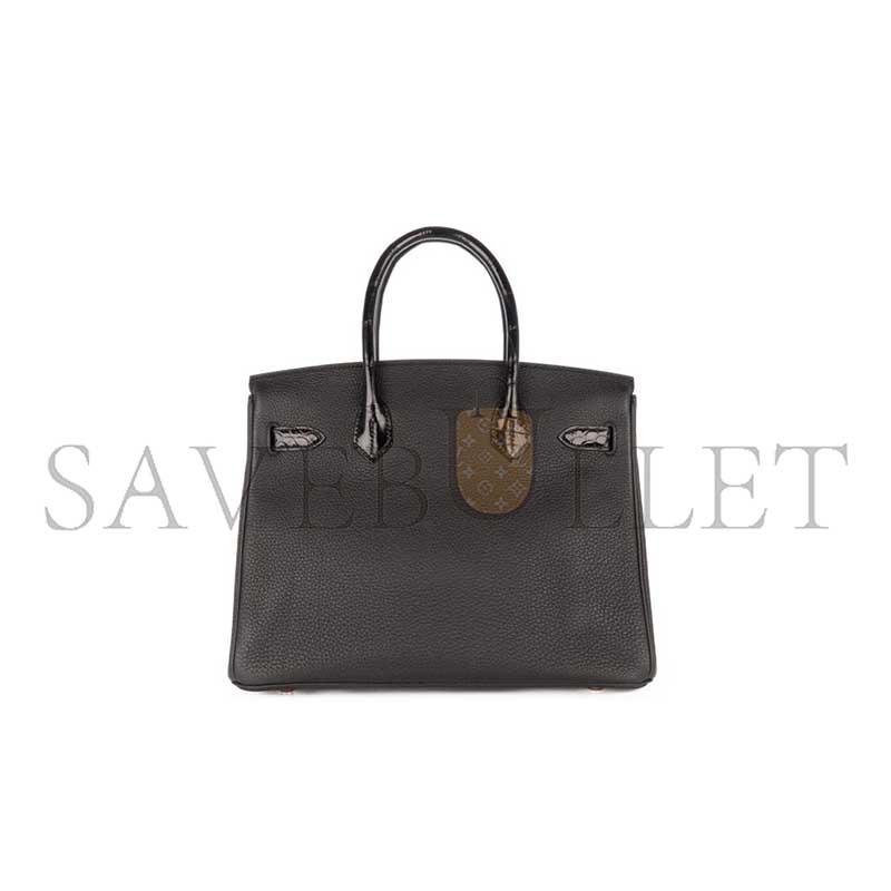 HERMÈS MASTER BIRKIN 30 TOUCH NOIR  BLACK SHINY CROCODILE NILOTICUS TOGO ROSE GOLD HARDWARE (30*23*15cm)